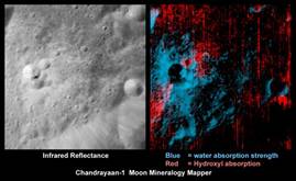 Rays of water and hydroxyl identified in a lunar crater
