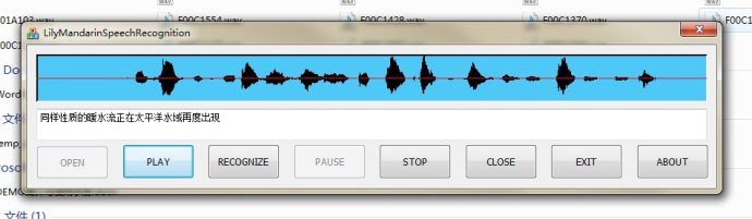 基于HTK中文普通话语音识别DEMO，LilyMandarinSpeechRecognition V1.0