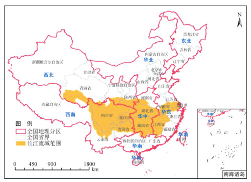 长江流域地形图