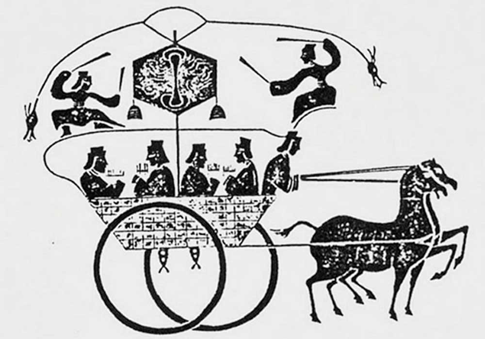 ź Odometer cart from a stone rubbing of an Eastern Han Dynasty tomb, c. 125.jpg
