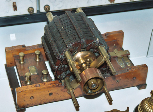 One of the original AC Tesla Induction Motors on display in the British Science .jpg