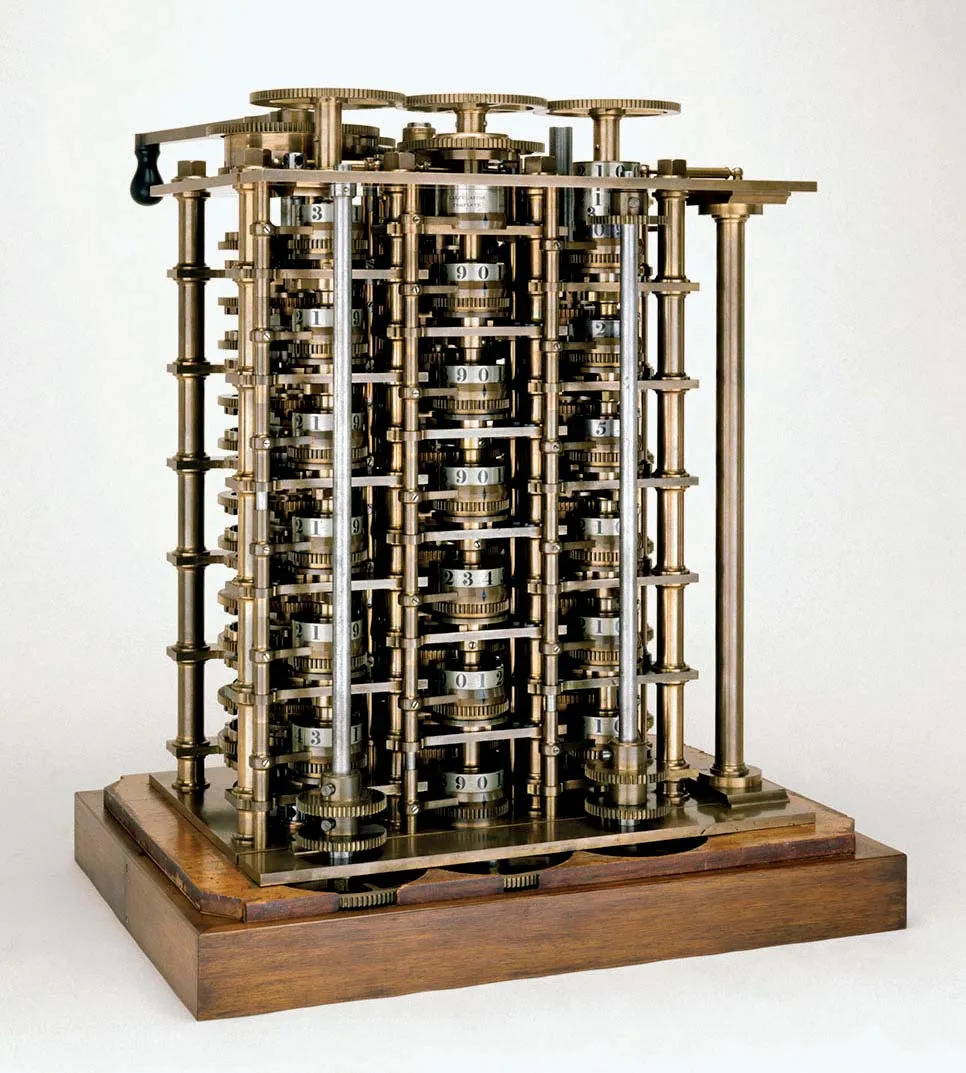 The completed portion of Charles Babbages Difference Engine 1832 britannica.jpg