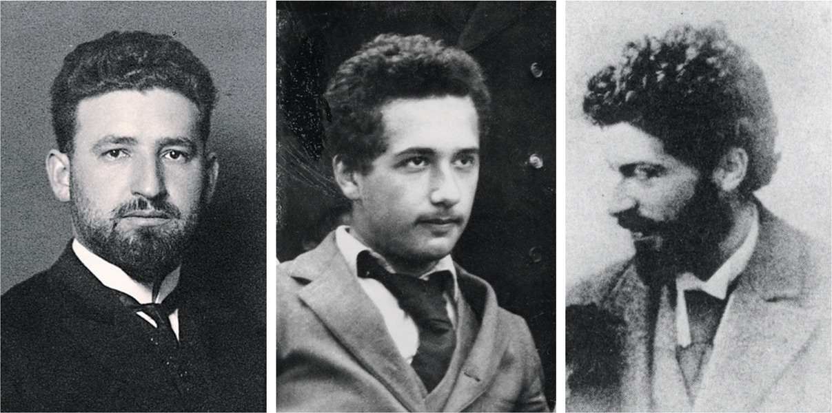 Marcel Grossmann (left)  Michele Besso (right) Einstein (centre)_С.jpg