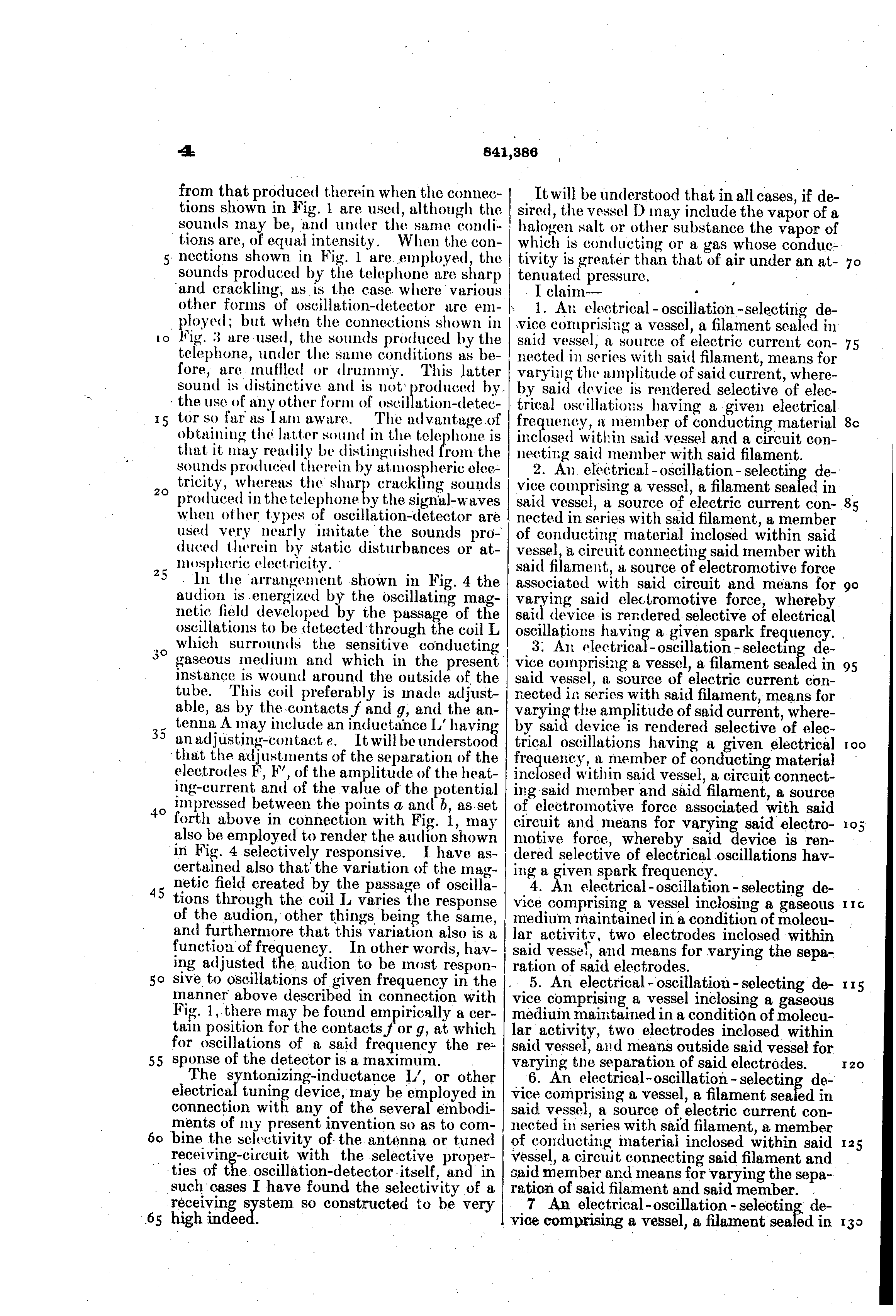 1906-08-27 Lee De Forest 0841386 WIRELESS TELEGRAPHY ר   084.png