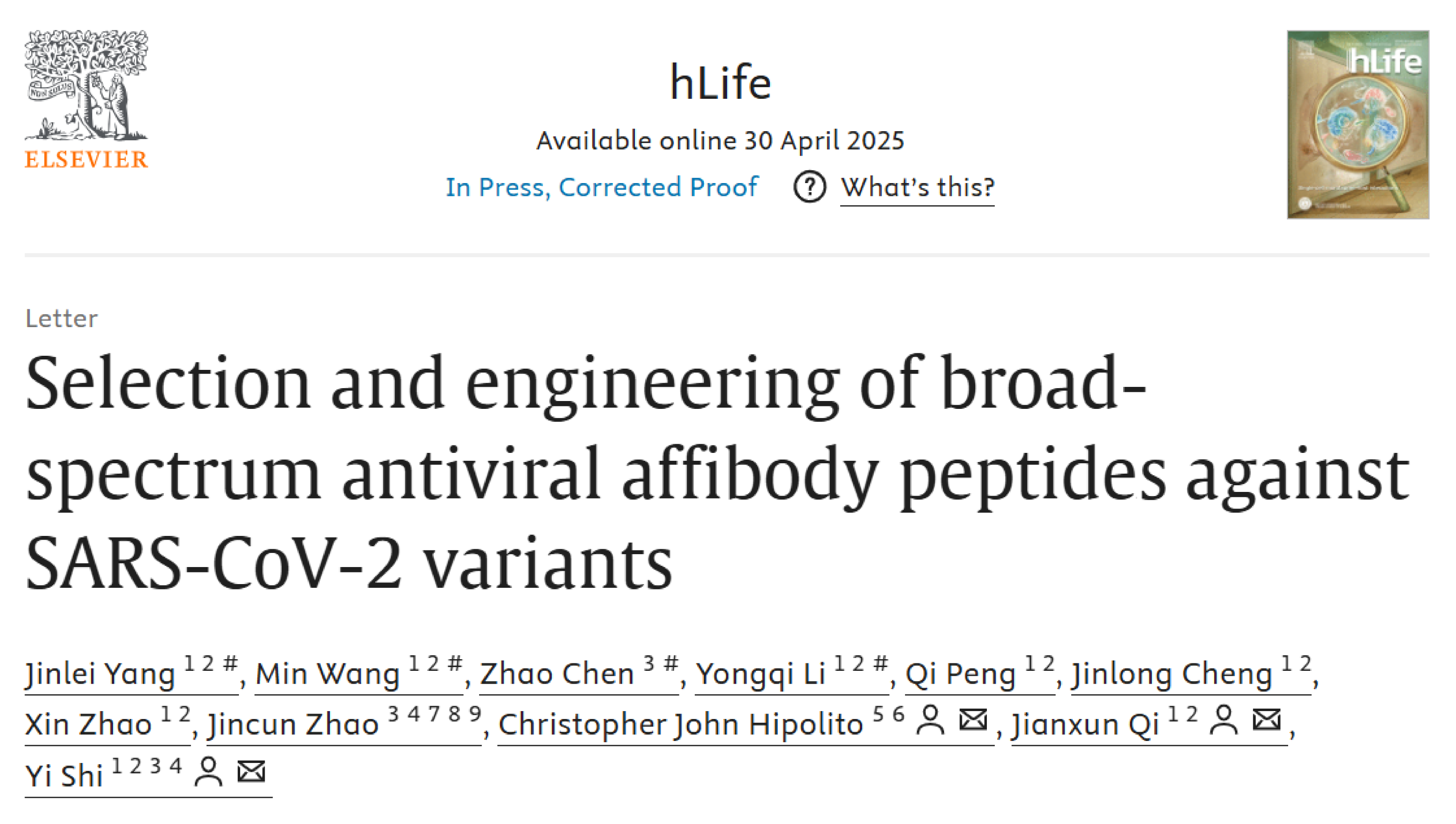 Selection and engineering of broad-spectrum antiviral affibody peptides against .png
