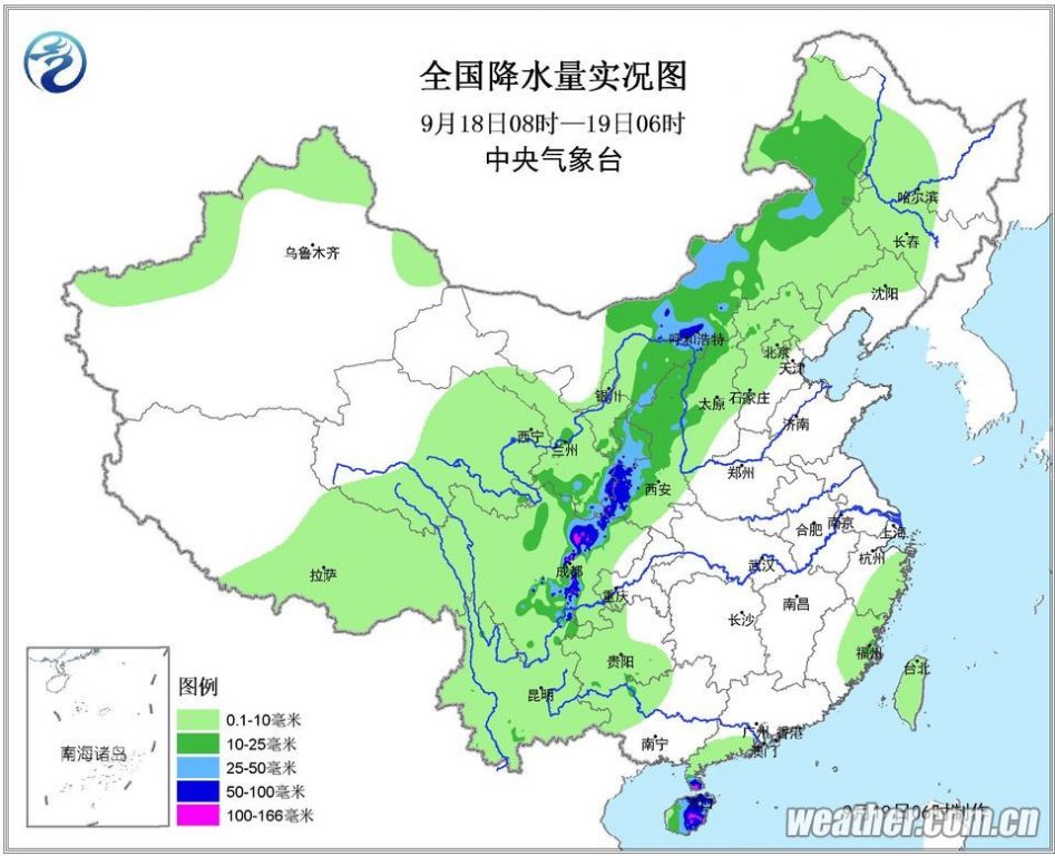 科学网—中国每天降水资源总量与笼罩面积报告. 2013.09月18日 - 张学文的博文