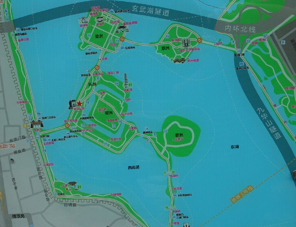 玄武湖导览图图片