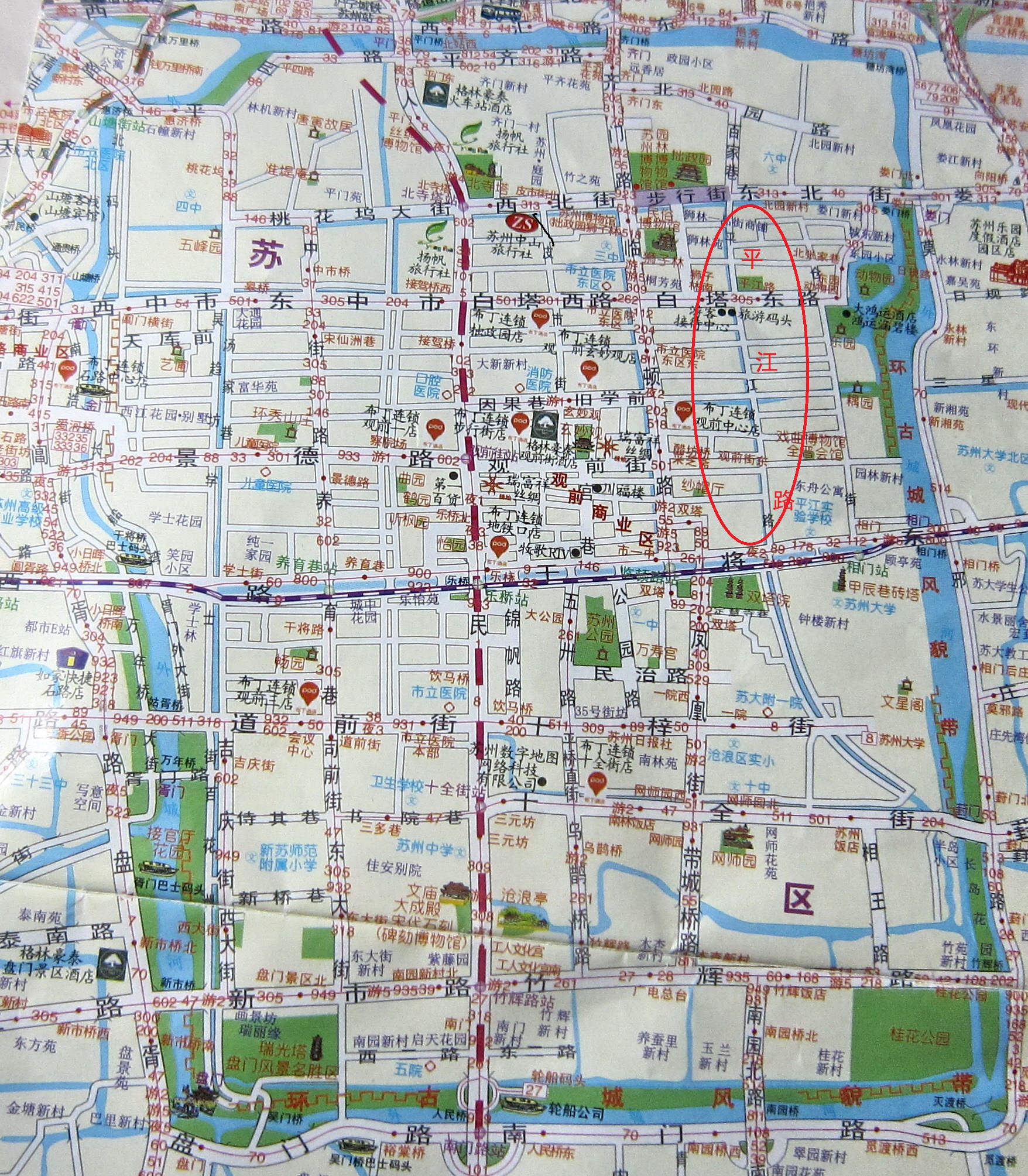 平江路历史街区地图图片